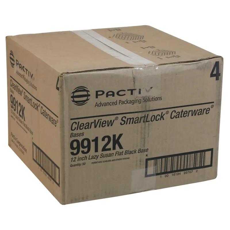 Serving Tray Base 12X1.219 IN 6 Compartment HIPS Black Round 50/Case