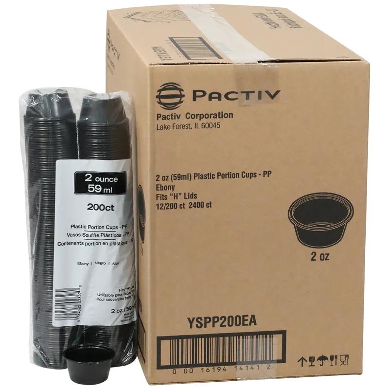 Souffle & Portion Cup 2 OZ PP Black Round 2400/Case