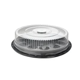 Cake Cupcake Container & Lid Combo With Dome Lid 12 CT 17.25X4 IN PET Clear Black Round 25/Case