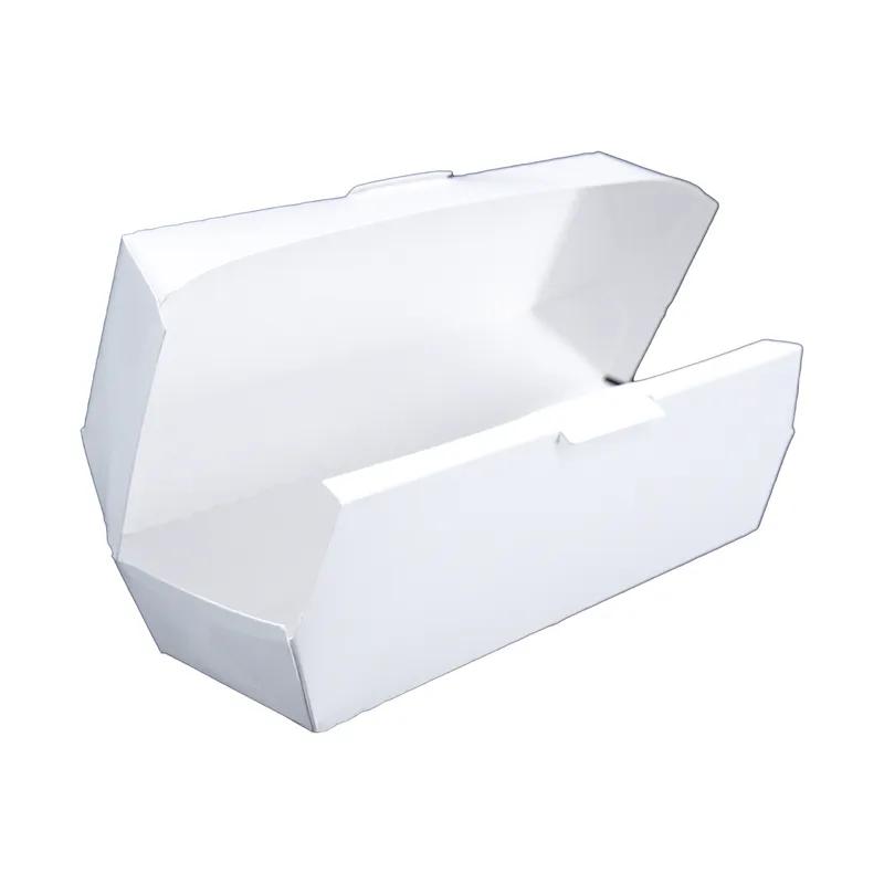 Hot Dog Take-Out Box Hinged With Dome Lid 6.125X2.125X2.25 IN SBS Paperboard White Rectangle 500/Case