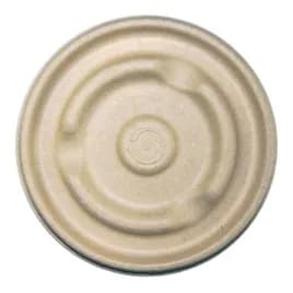 Lid Flat 4.7X0.3 IN 1 Compartment Pulp Fiber Natural Round For 8-16 OZ Soup Bowl Unhinged 500/Case