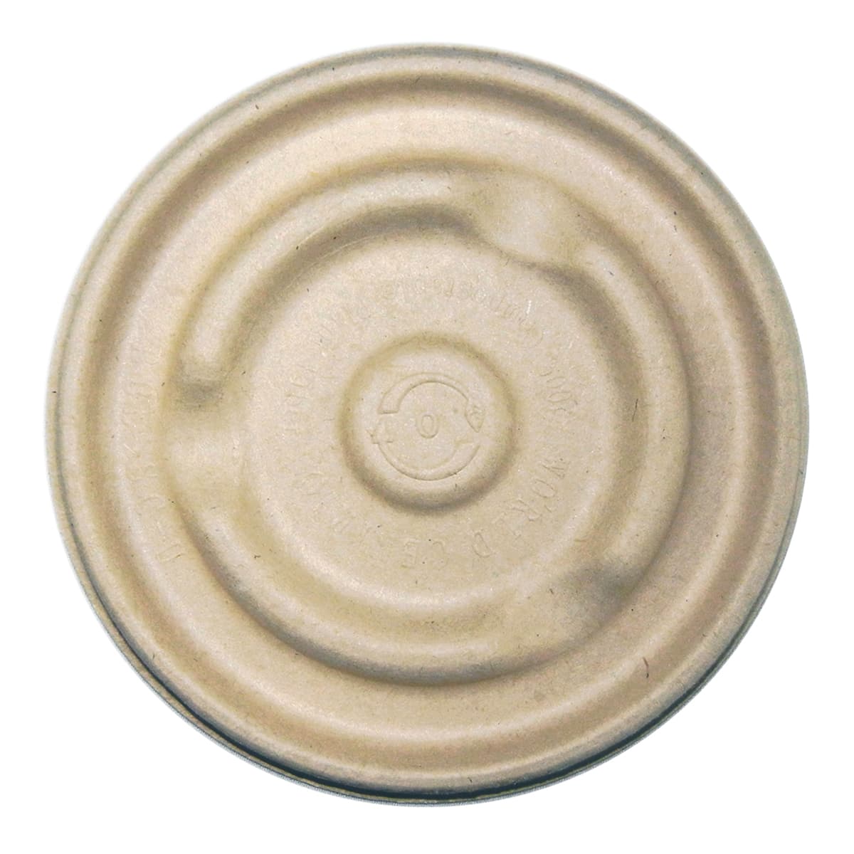 Lid Flat 4.7X0.3 IN 1 Compartment Pulp Fiber Natural Round For 8-16 OZ Soup Bowl Unhinged 500/Case