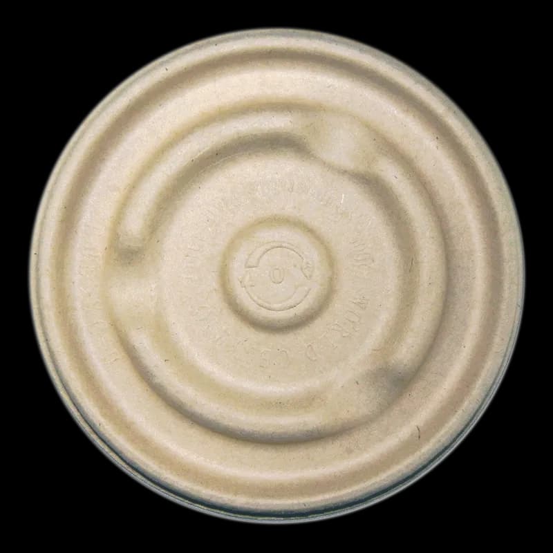 Lid Flat 4.7X0.3 IN 1 Compartment Pulp Fiber Natural Round For 8-16 OZ Soup Bowl Unhinged 500/Case