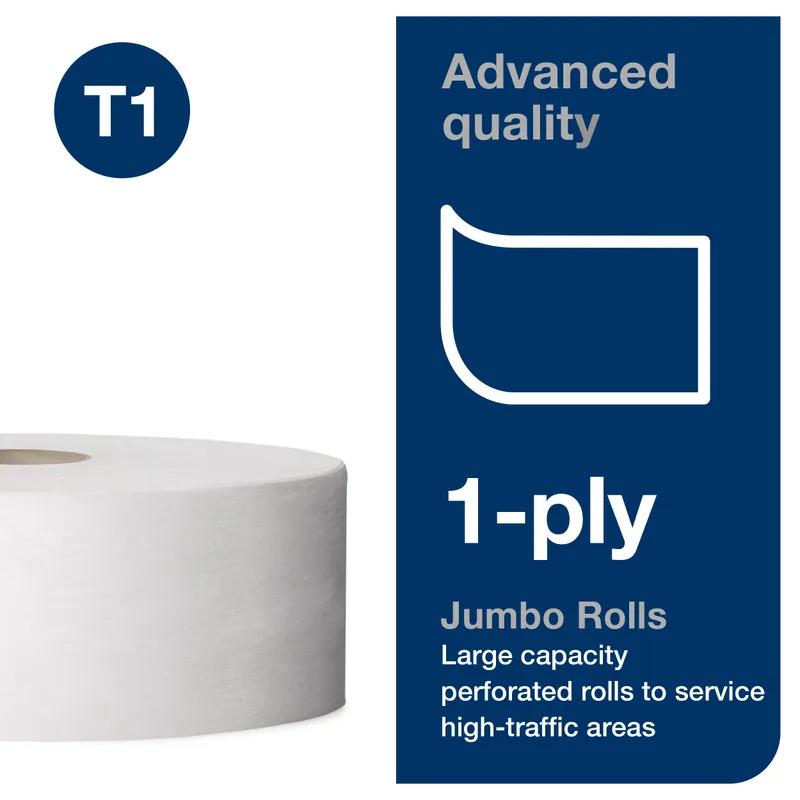Tork Toilet Paper & Tissue Roll T1 7.875X3.48 IN 2247 FT 1PLY White Jumbo (JRT) Refill 2.34IN Core Diameter 1/Case