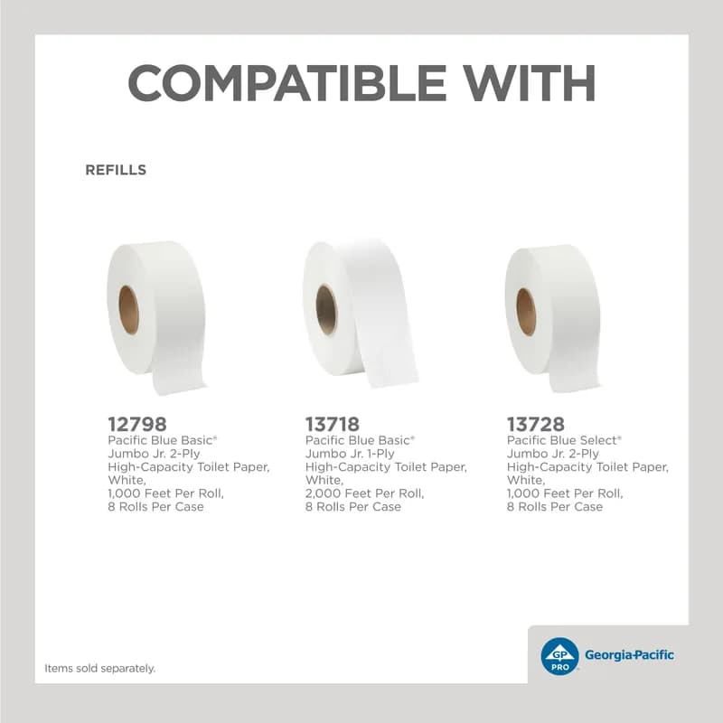 Georgia-Pacific Pro® Toilet Paper Dispenser Wall Mount 2-Roll Side-by-Side Jumbo Jr (JRT) High Capacity 1/Each