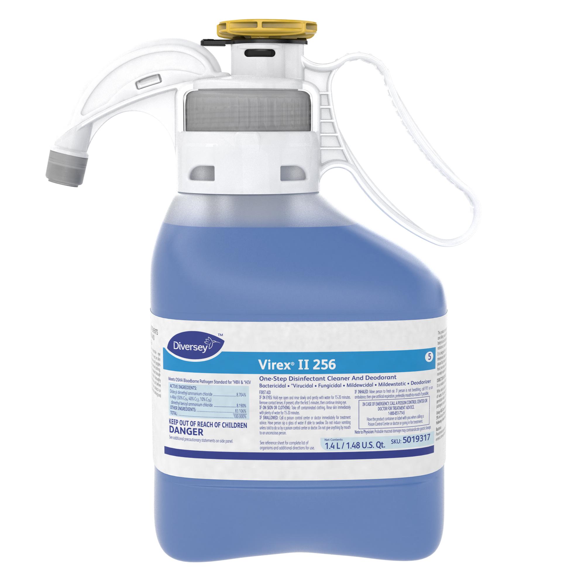 Virex® II 256 Mint One-Step Disinfectant Deodorizer 1.4 L Multi Surface Liquid Concentrate Quat 2/Case