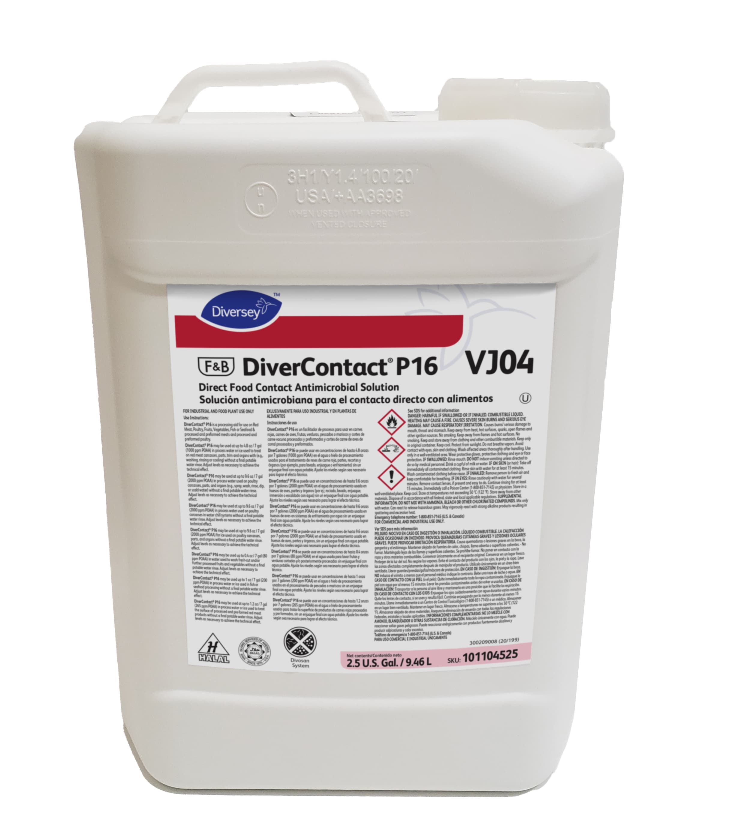 DiverContact Liquid Fruit & Vegetable Wash 2.5 GAL Colorless Kosher Antimicrobial Food Safe 2/Case