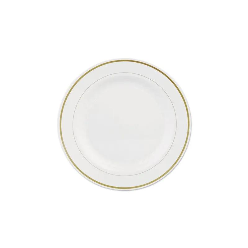 WNA Plate 10.25 IN Plastic White Gold Round 120/Case