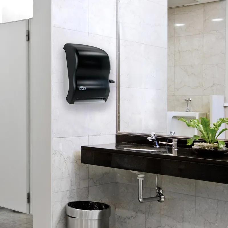 Tork H21 Paper Towel Dispenser 9.25X12.94X15.5 IN Plastic Wall Mount Smoke Hard Roll Lever Dispensed 8IN Roll 1/Each