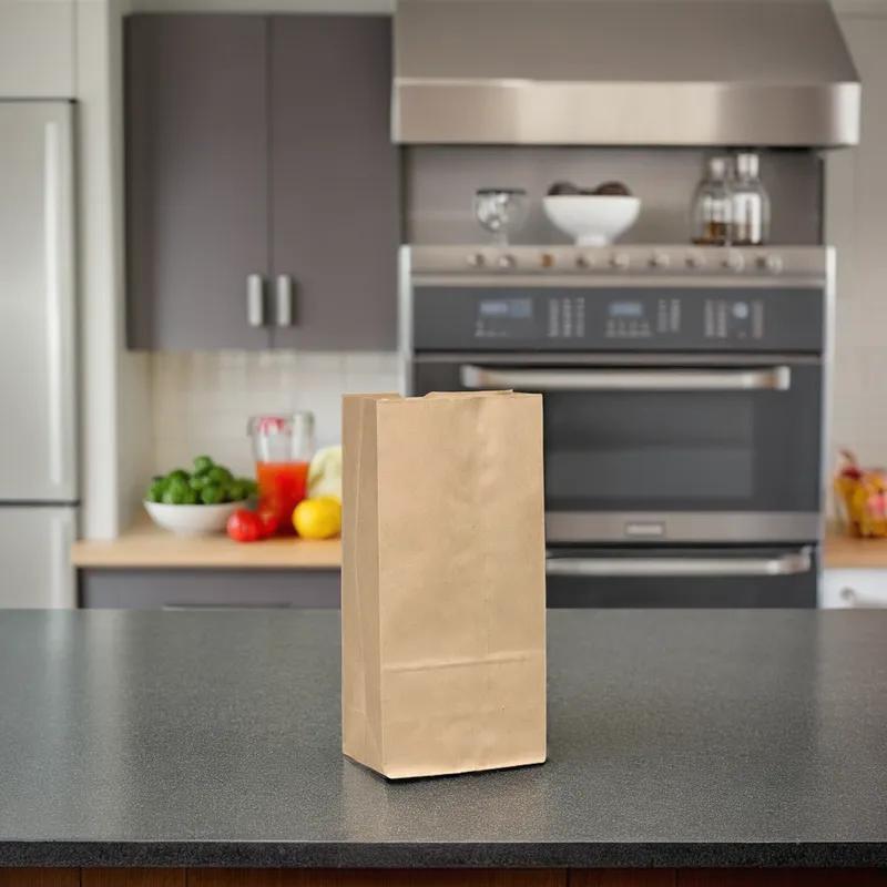 Grocery Bag 6.313X4.188X13.375 IN Paper 10# Brown 500/Pack