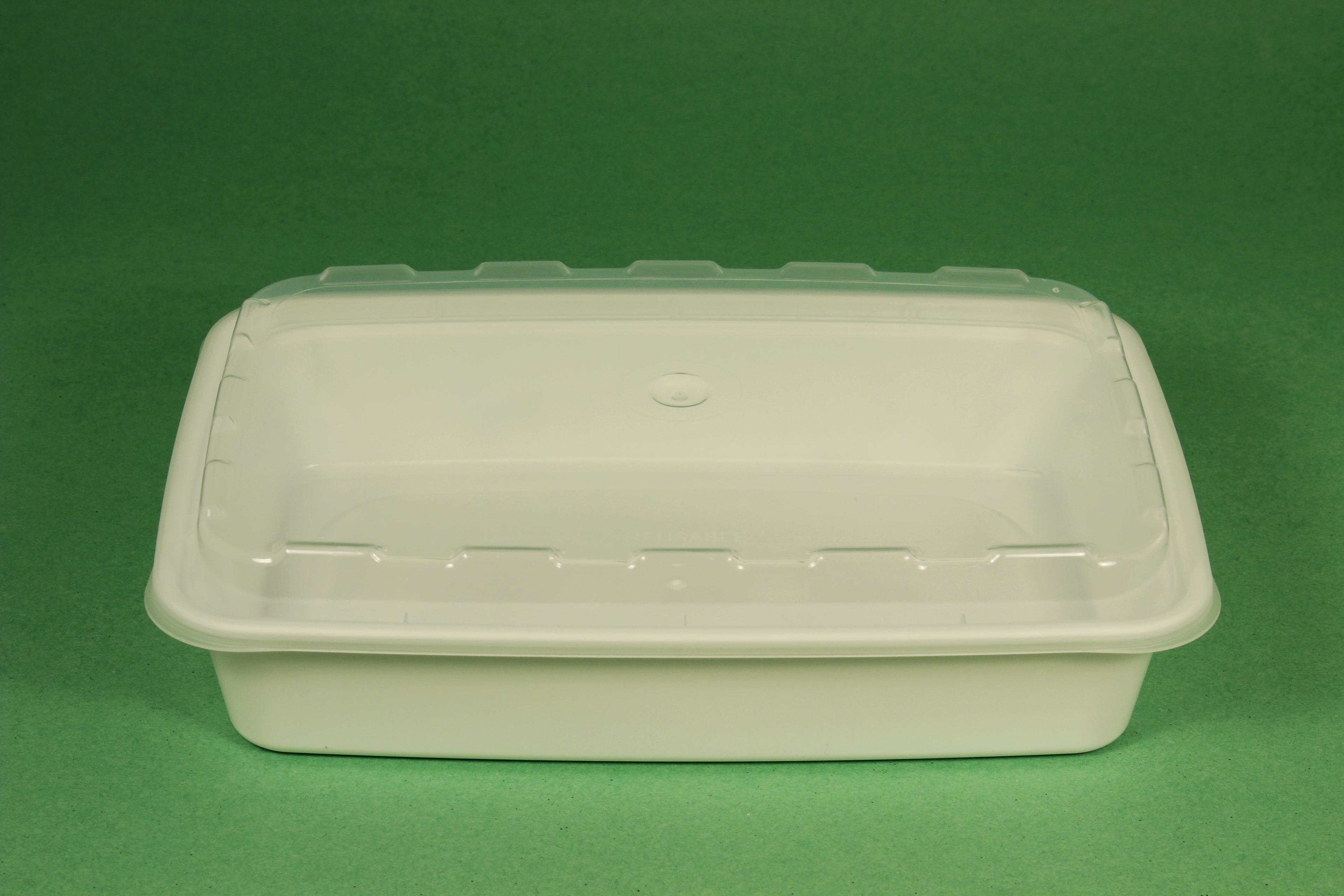 Take-Out Container Base 8.1X5.5X1.55 IN Plastic White Rectangle 150/Case