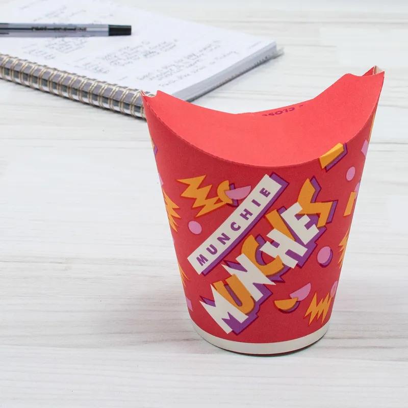 Solo® Munchie Cup® French Fry Cup & Scoop 4.984X2.503 IN Treated Paper Round Closing Tabs Fold-Down Vented Grease Resistant 50 Count/Pack 20 Packs/Case