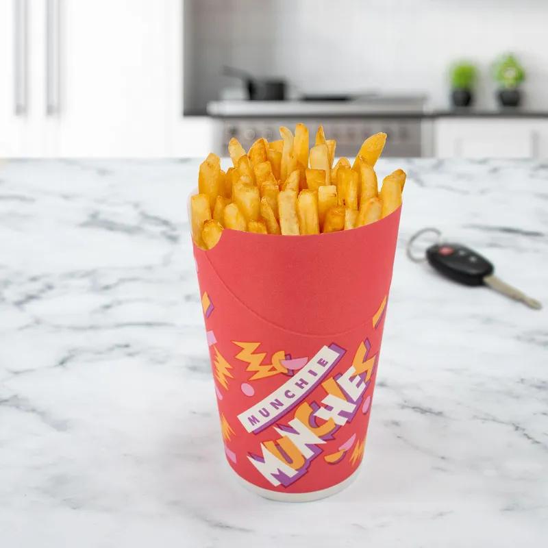 Solo® Munchie Cup® French Fry Cup & Scoop 4.984X2.503 IN Treated Paper Round Closing Tabs Fold-Down Vented Grease Resistant 50 Count/Pack 20 Packs/Case