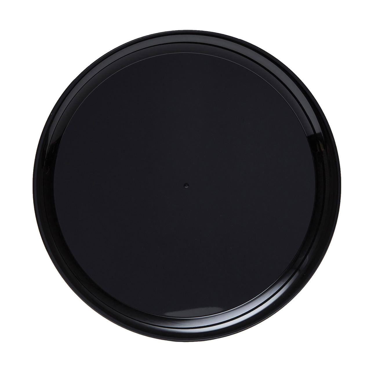 WNA CheckMate Serving Tray 14 IN PS Black Round 25/Case