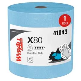 WypAll® X80 Cleaning Wipe 12.4X12.2 IN Heavy Duty HydroKnit Blue Jumbo Roll 1/Roll