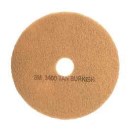 3M™ 3400 Burnishing Pad 20X1 IN Tan Non-Woven Polyester Fiber 1500-3000 RPM Center Hole 5/Case