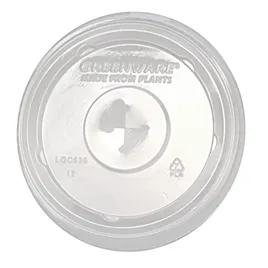 Greenware® Lid Flat 4.4X0.4 IN PLA Clear For 32 OZ Cold Cup With Hole 1000/Case