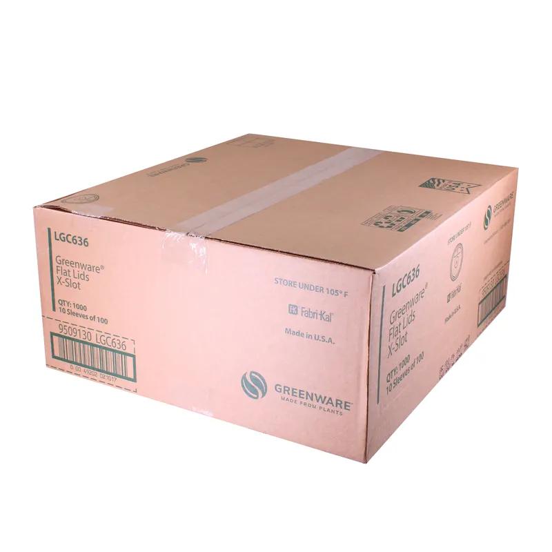 Greenware® Lid Flat 4.4X0.4 IN PLA Clear For 32 OZ Cold Cup With Hole 1000/Case