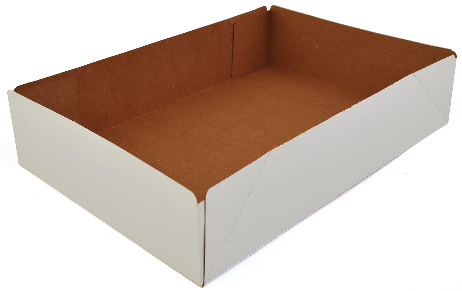 Donut Box 13.5X9.5X3 IN Clay-Coated Kraft Board White Kraft Rectangle Automatic 250/Case