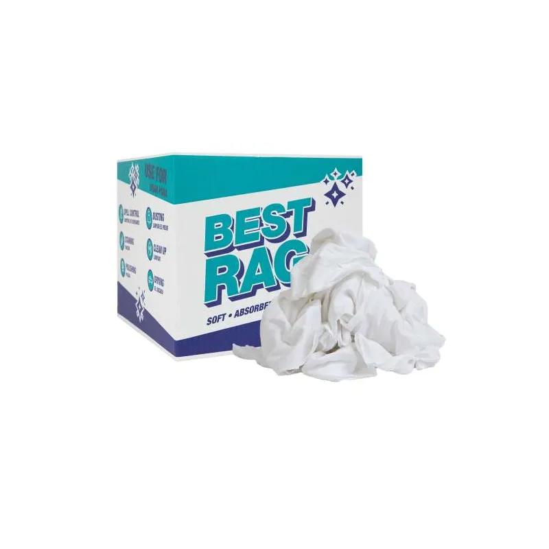 T-Shirt Rag 10 LB Cotton White Premium Washed 1/Case