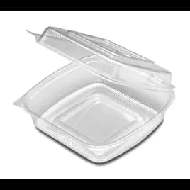 Take-Out Container Hinged With Dome Lid 8X8 IN PLA Clear Square 160/Case