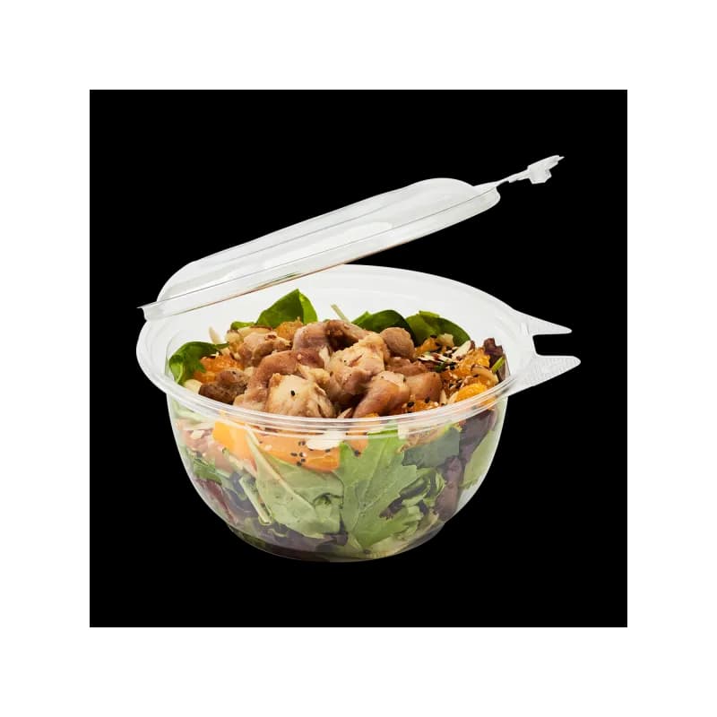 Salad Take-Out Container Hinged With Dome Lid 32 OZ PET Clear Tamper ...