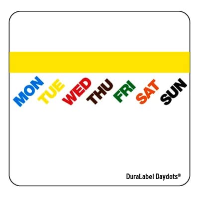DuraLabel Days of the Week Prep N Print Label 2X2 IN Square 300 Count ...
