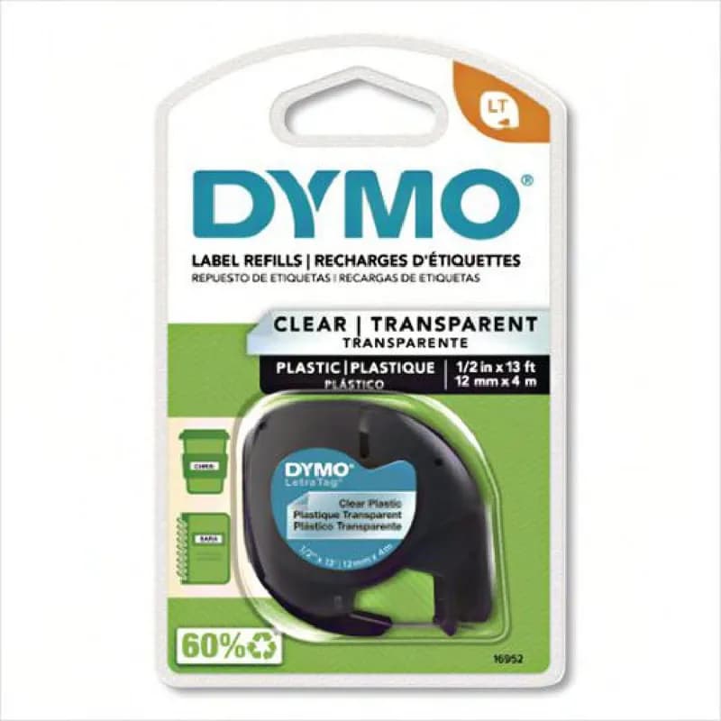 LetraTag® Label Maker Labels 0.5IN X13FT Clear Plastic Adhesive 1/Each ...