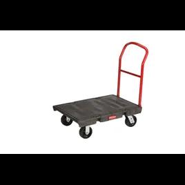 Platform Truck Small (SM) 36X24X9.25 IN 2000 LB Black Red Plastic Heavy Duty With Casters 1/Each