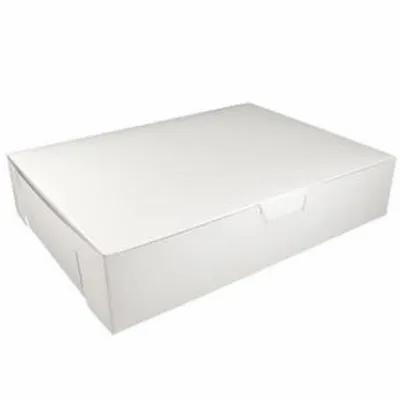 Bakery Box 1/2 Size 19X14X4 IN White Kraft 1-Piece Corner Lock 50/Bundle