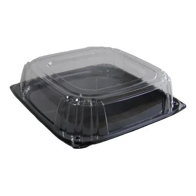 Victoria Bay Serving Tray Base & Lid Combo 16X16X4.56 IN PET Black Clear Square Freezer Safe 25/Case