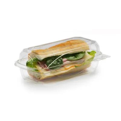 The BOTTLEBOX ® Take-Out Container Hinged 8.75X4.7X2.85 IN RPET Clear Rectangle 250/Case