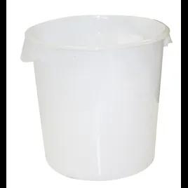 Food Storage Container 14 IN 22 QT White Round HDPE 1/Each
