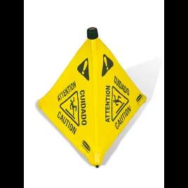 Safety Cone 30 IN Caution Yellow Plastic Pop-Up Cone 1/Each
