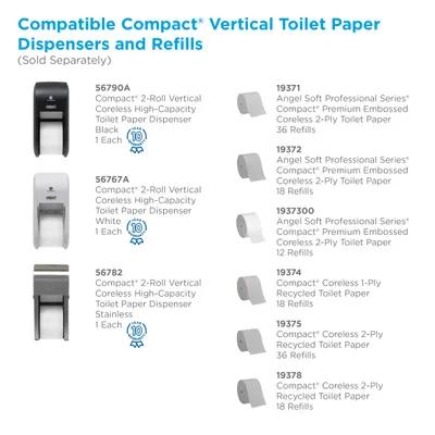 Compact® Toilet Paper Dispenser Stainless Steel Silver Double Roll Vertical Coreless High Capacity 1/Each