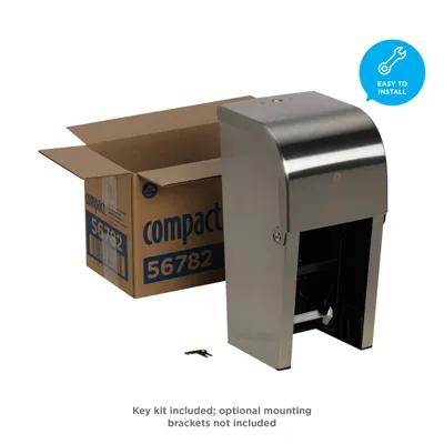 Compact® Toilet Paper Dispenser Stainless Steel Silver Double Roll Vertical Coreless High Capacity 1/Each