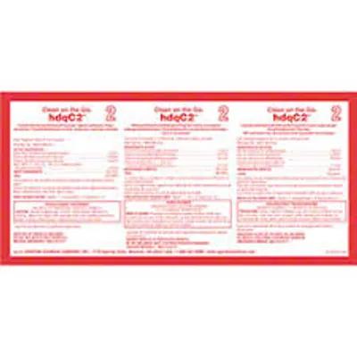 Clean on the Go hdqC2 2 Product Label Vinyl White 1/Each