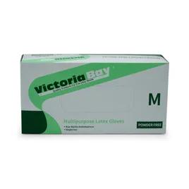 Victoria Bay Gloves Medium (MED) Latex Disposable Powder-Free 100 Count/Pack 10 Packs/Case 1000 Count/Case