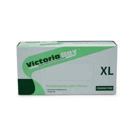 Victoria Bay Gloves XL Latex Disposable Powder-Free 100 Count/Pack 10 Packs/Case 1000 Count/Case