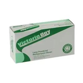 Victoria Bay Gloves Large (LG) Latex Disposable Powdered 100 Count/Pack 10 Packs/Case 1000 Count/Case