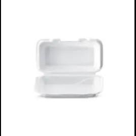Hot Dog Take-Out Container Hinged With Dome Lid 3.5X7.5X2.6 IN Polystyrene Foam White Rectangle 500/Case
