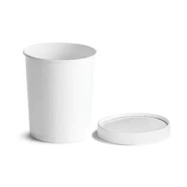 Victoria Bay Food Container Base & Lid Combo With Flat Lid 32 OZ Paperboard White Round 250/Case