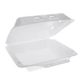 Take-Out Container Hinged With Dome Lid 9X9.5X3.3 IN Polystyrene Foam White Square 150/Case