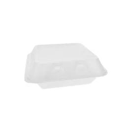 Take-Out Container Hinged With Dome Lid Medium (MED) 8X8.5X3 IN 3 Compartment Polystyrene Foam White Square 150/Case