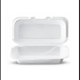 Hoagie & Sub Take-Out Container Hinged With Dome Lid 5.12X10.25X3.25 IN Polystyrene Foam White Rectangle 500/Case