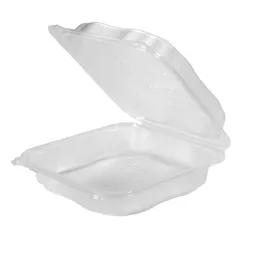 Clover Take-Out Container Hinged With Dome Lid XL 9.23X9.23X3 IN PP Clear Square 150/Case