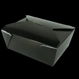 Bio-Pak® #1 Take-Out Box Fold-Top 5X5X2.5 IN Paper Black Square 450/Case