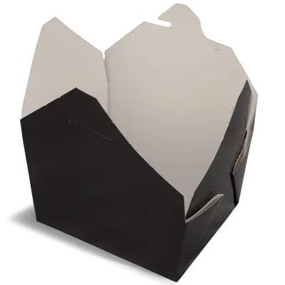 Bio-Pak® #1 Take-Out Box Fold-Top 5X5X2.5 IN Paper Black Square 450/Case