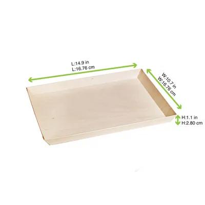 Samurai Serving Tray 10.7X14.9X1.1 IN Wood Natural Rectangle Microwave Safe 50 Count/Pack 2 Packs/Case 100 Count/Case