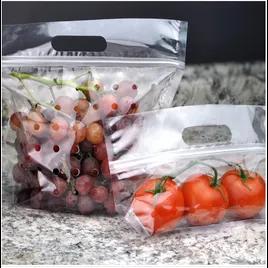 Produce Bag 10.75X4X6 IN OPP CPP 2.5MIL Clear With Zip Seal Closure FDA Compliant Bottom Gusset Vented 250/Case